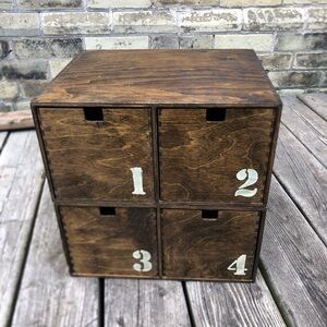 Wooden Storage Cube Organizer with Numbered Drawers